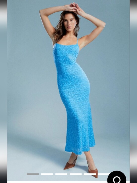 Bardot Dresses & Skirts - Bardot Blue Lace Slip Dress XXL Midi Spaghetti Strap Delicate Floral Party NWT